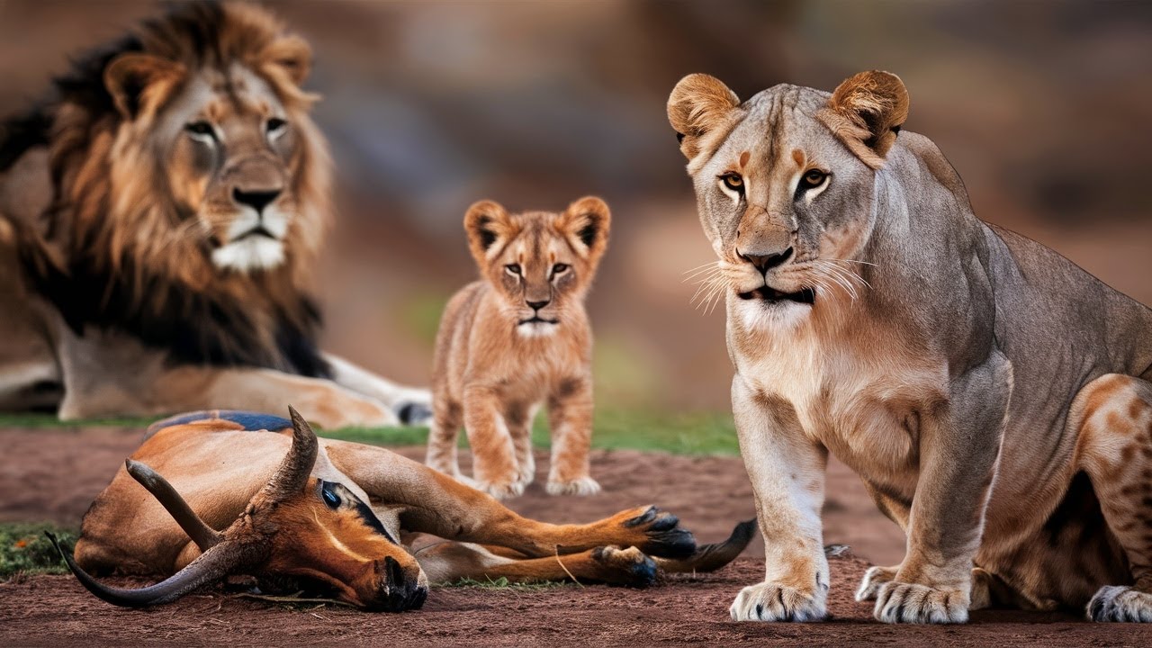 Lioness Defends Her Catch: Even the King Knows His Place | African Safari Wildlife